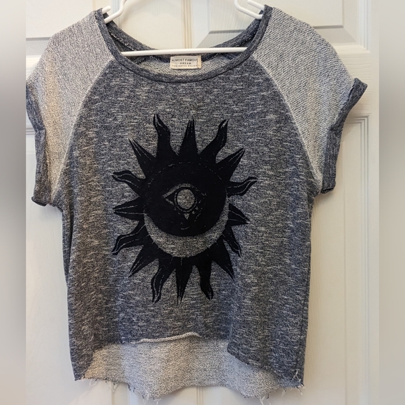 Almost Famous Tops - Almost famous women's XL gray cutoff sweatshirt